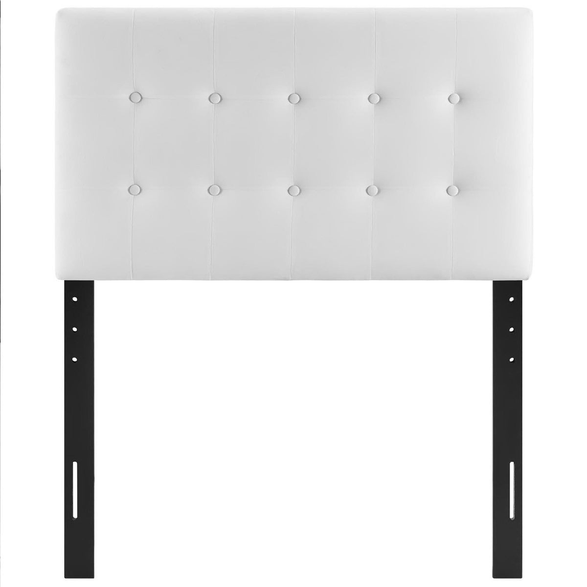 Emily Biscuit Tufted Performance Velvet Twin Headboard - White