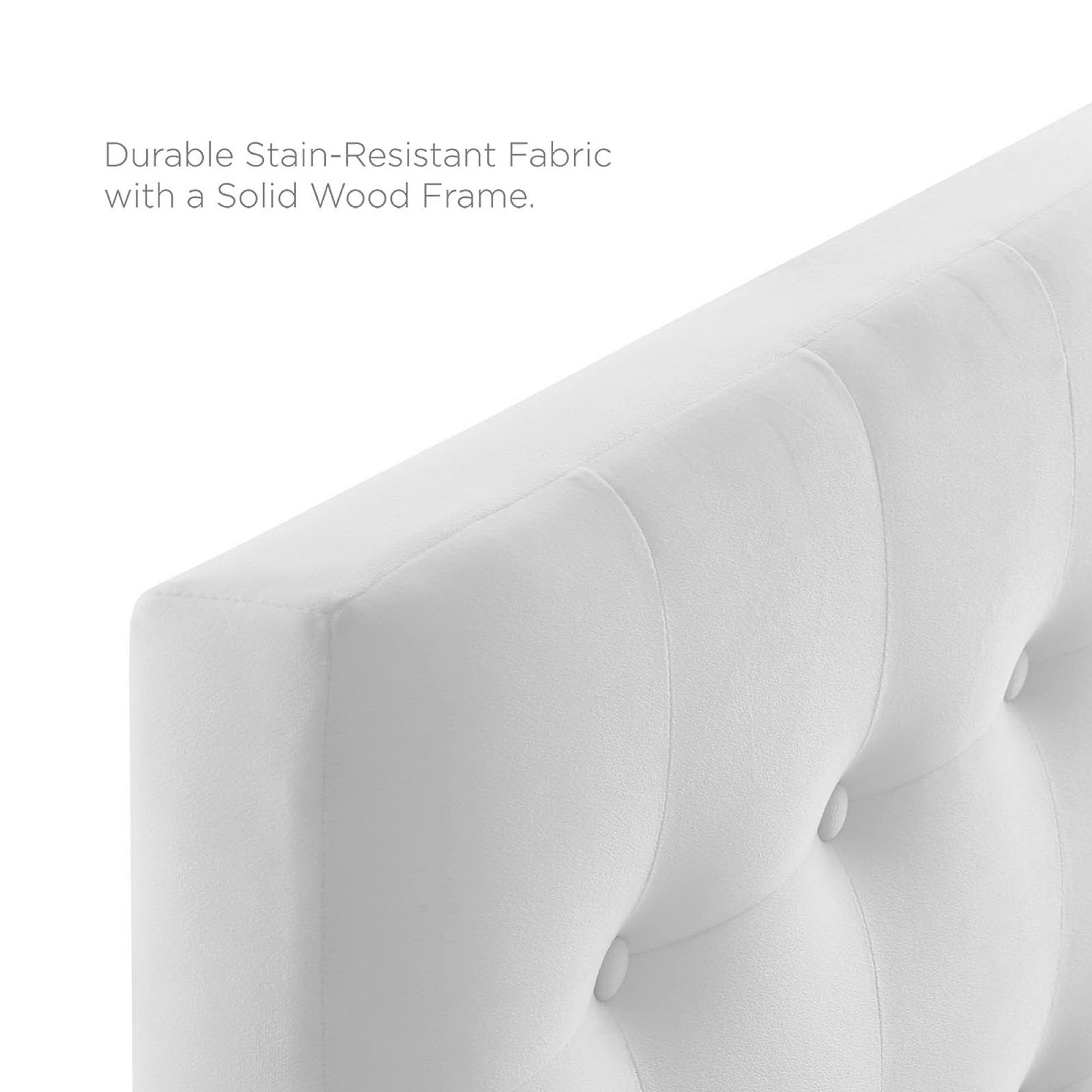 Emily Biscuit Tufted Performance Velvet Twin Headboard - White
