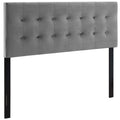 Emily Biscuit Tufted Performance Velvet Full Headboard - Gray