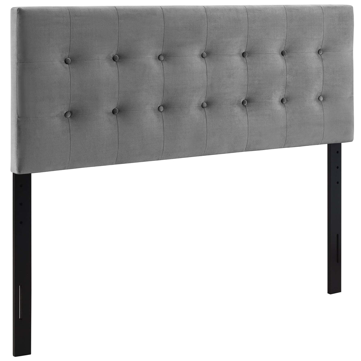 Emily Biscuit Tufted Performance Velvet Full Headboard - Gray