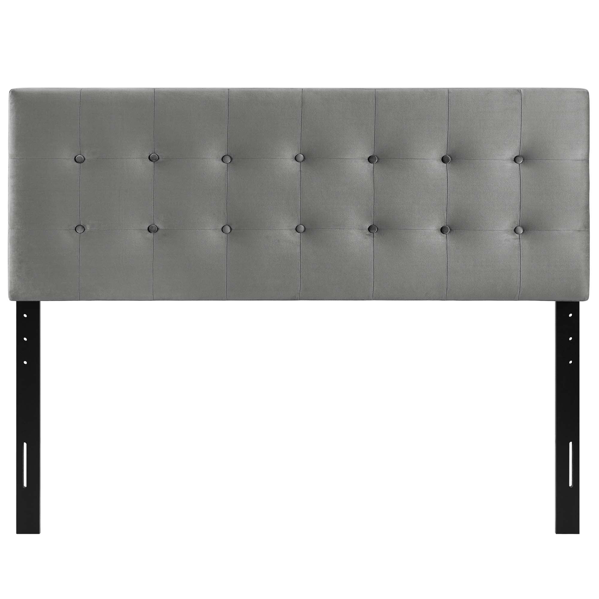 Emily Biscuit Tufted Performance Velvet Full Headboard - Gray