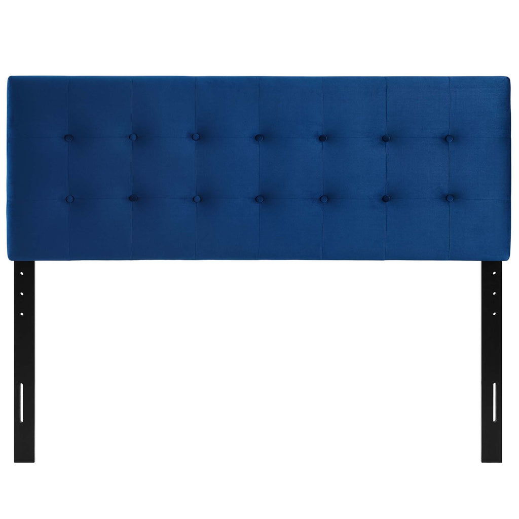Emily Biscuit Tufted Performance Velvet Full Headboard - Navy
