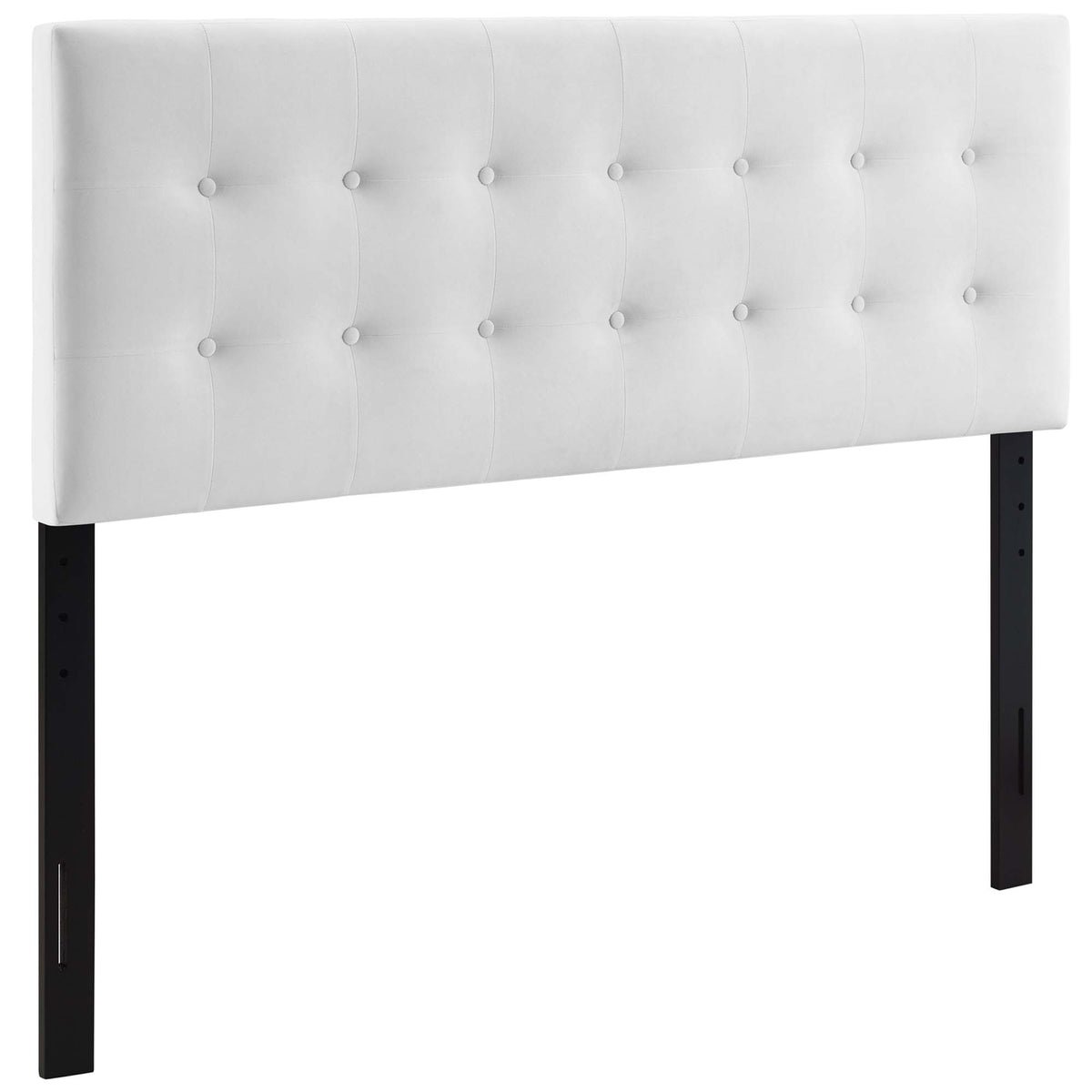 Emily Biscuit Tufted Performance Velvet Full Headboard - White