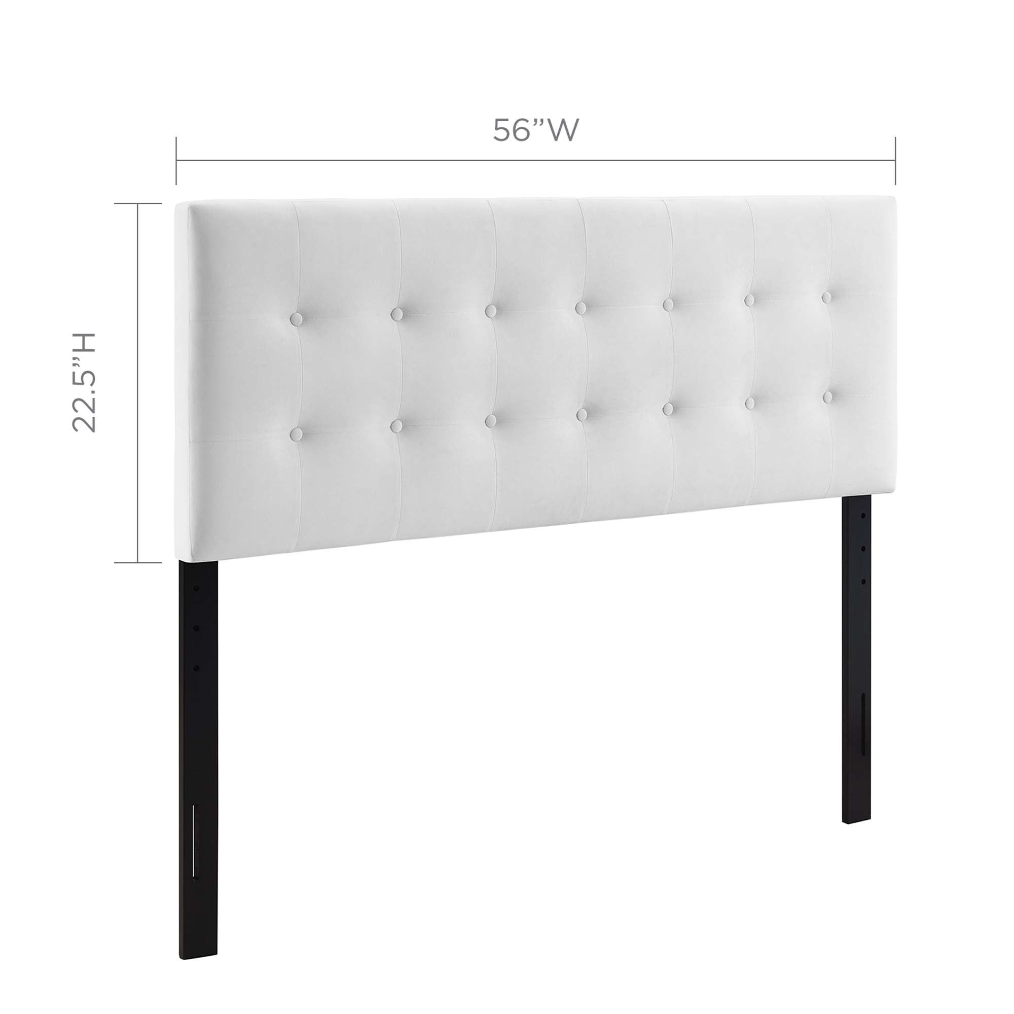Emily Biscuit Tufted Performance Velvet Full Headboard - White