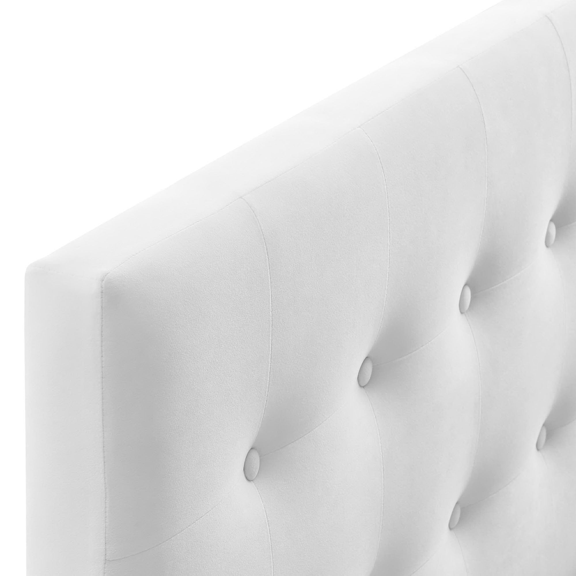 Emily Biscuit Tufted Performance Velvet Full Headboard - White