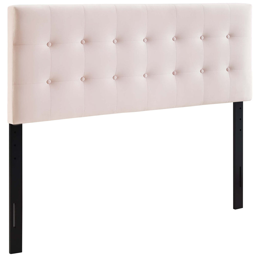 Emily Biscuit Tufted Performance Velvet Queen Headboard - Pink