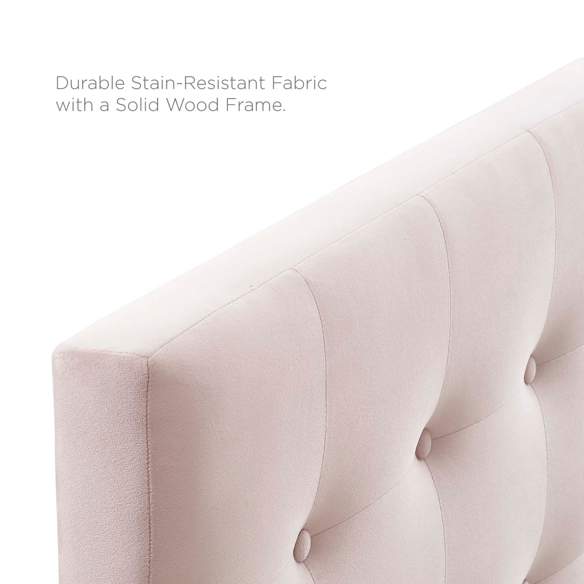 Emily Biscuit Tufted Performance Velvet Queen Headboard - Pink