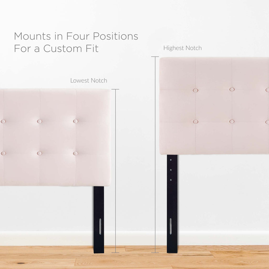 Emily Biscuit Tufted Performance Velvet Queen Headboard - Pink