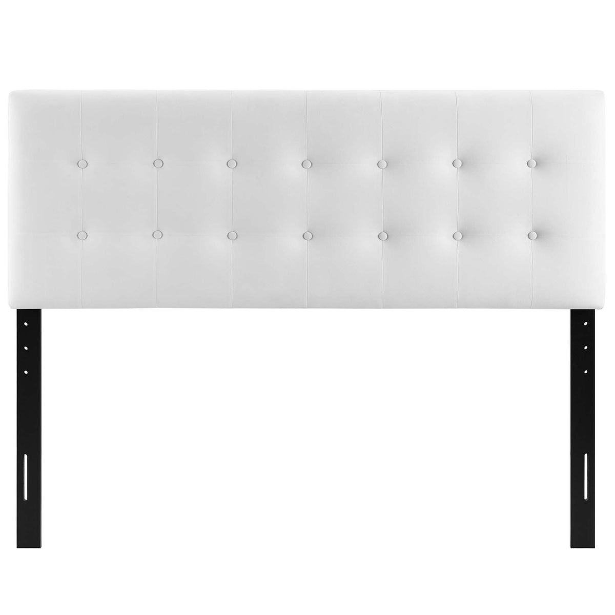 Emily Biscuit Tufted Performance Velvet Queen Headboard - White