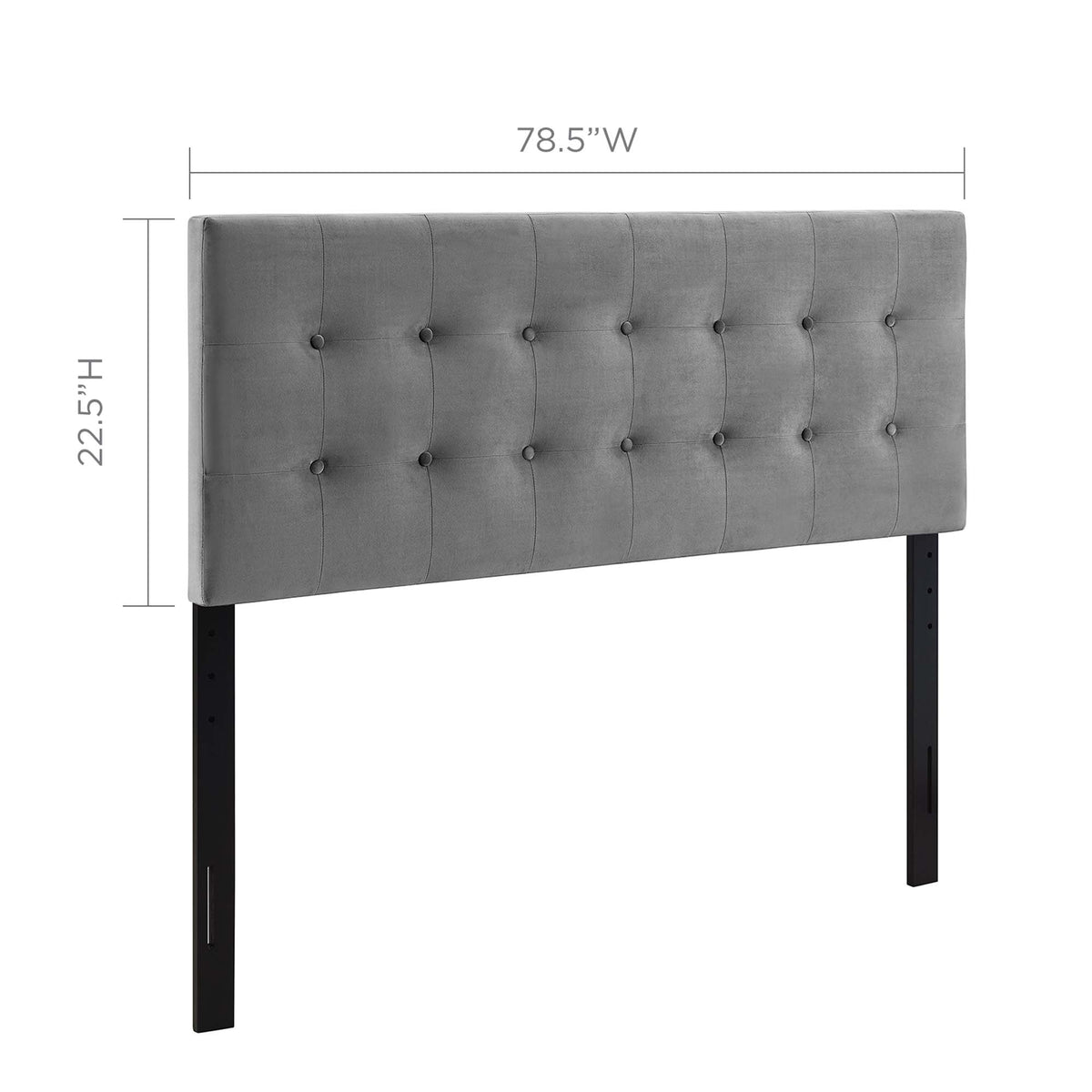 Emily Biscuit Tufted Performance Velvet King Headboard - Gray