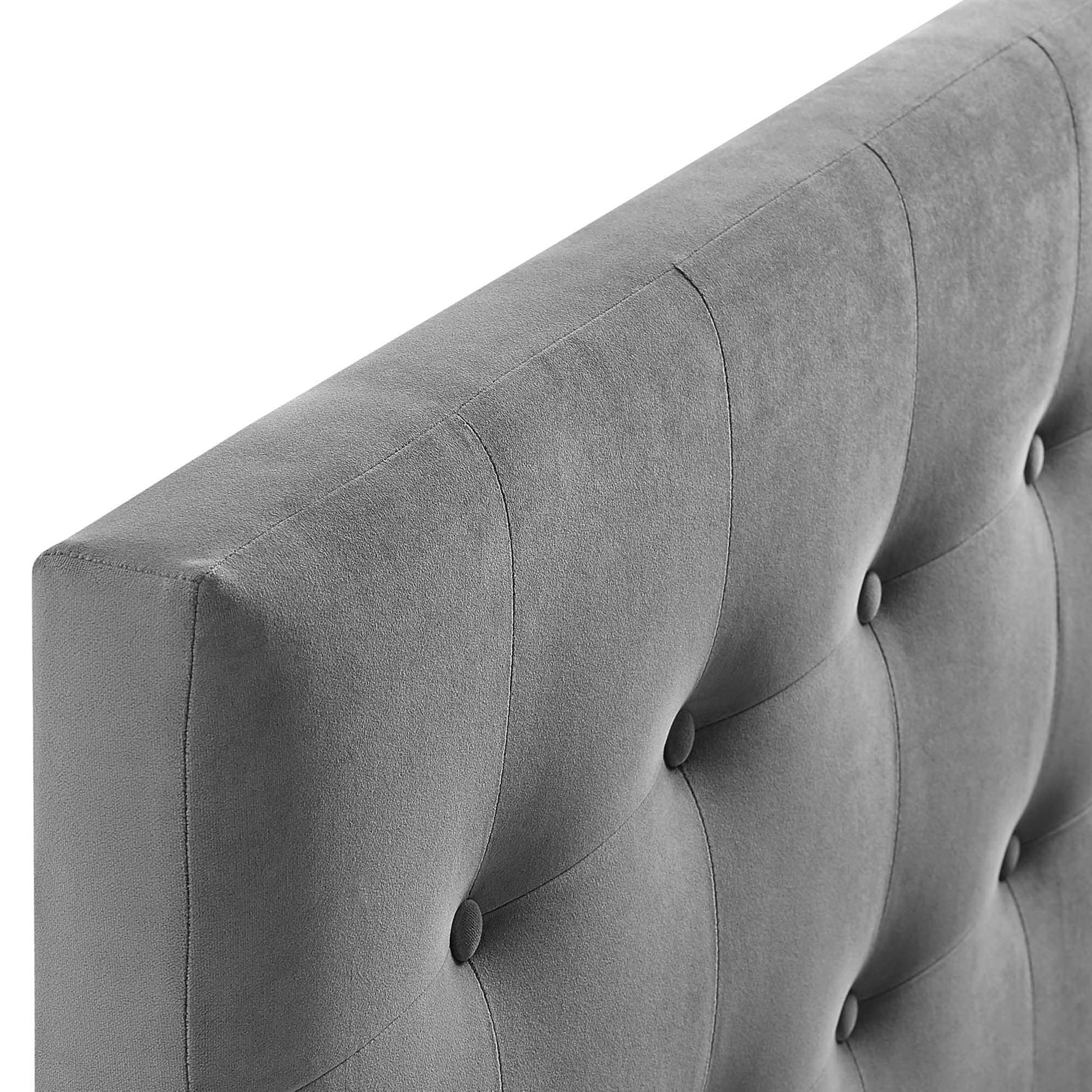 Emily Biscuit Tufted Performance Velvet King Headboard - Gray