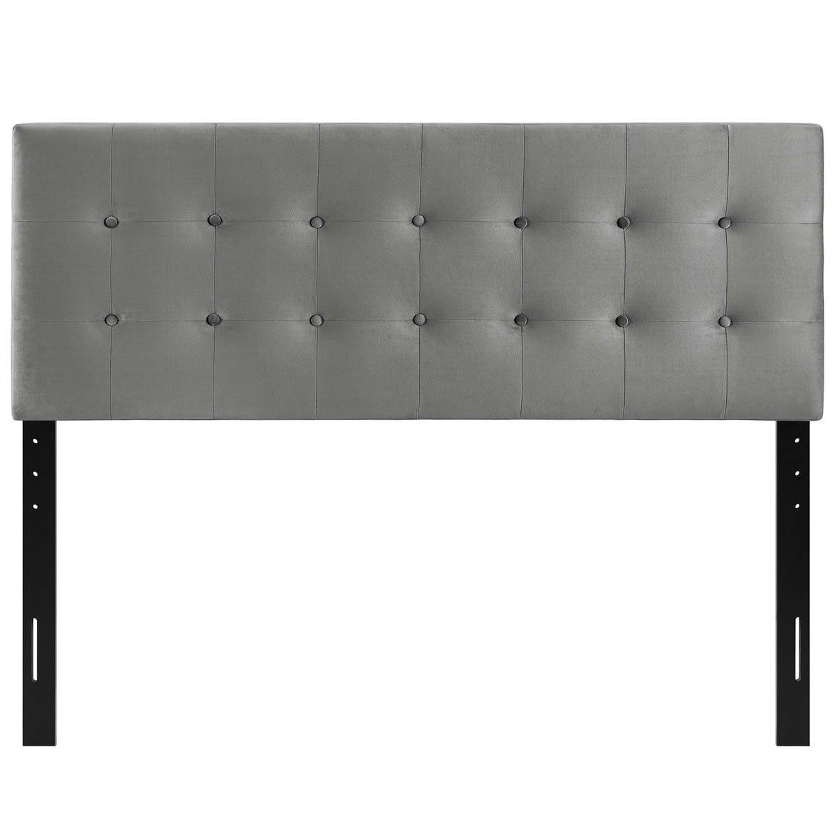 Emily Biscuit Tufted Performance Velvet King Headboard - Gray