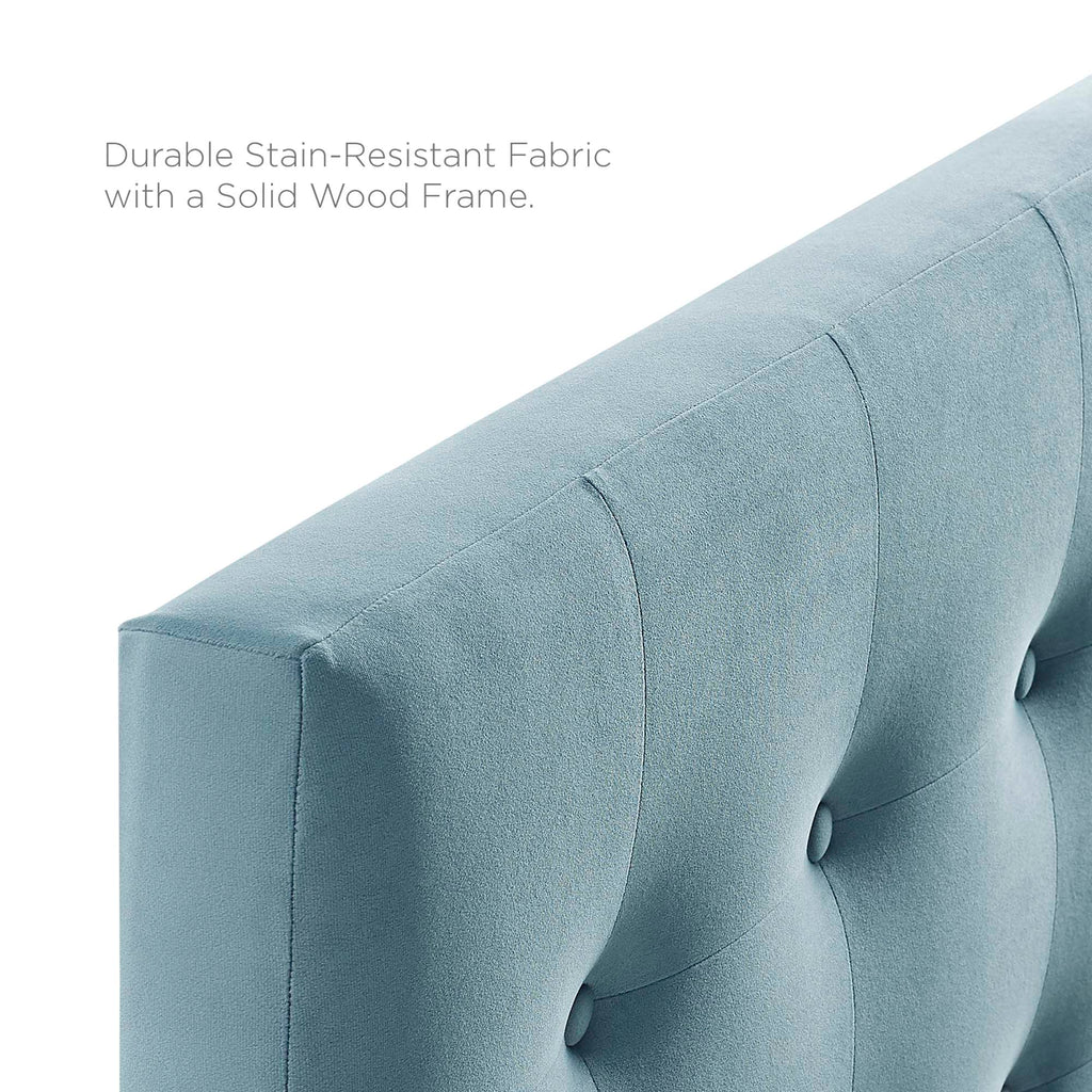 Emily Biscuit Tufted Performance Velvet King Headboard - Light Blue