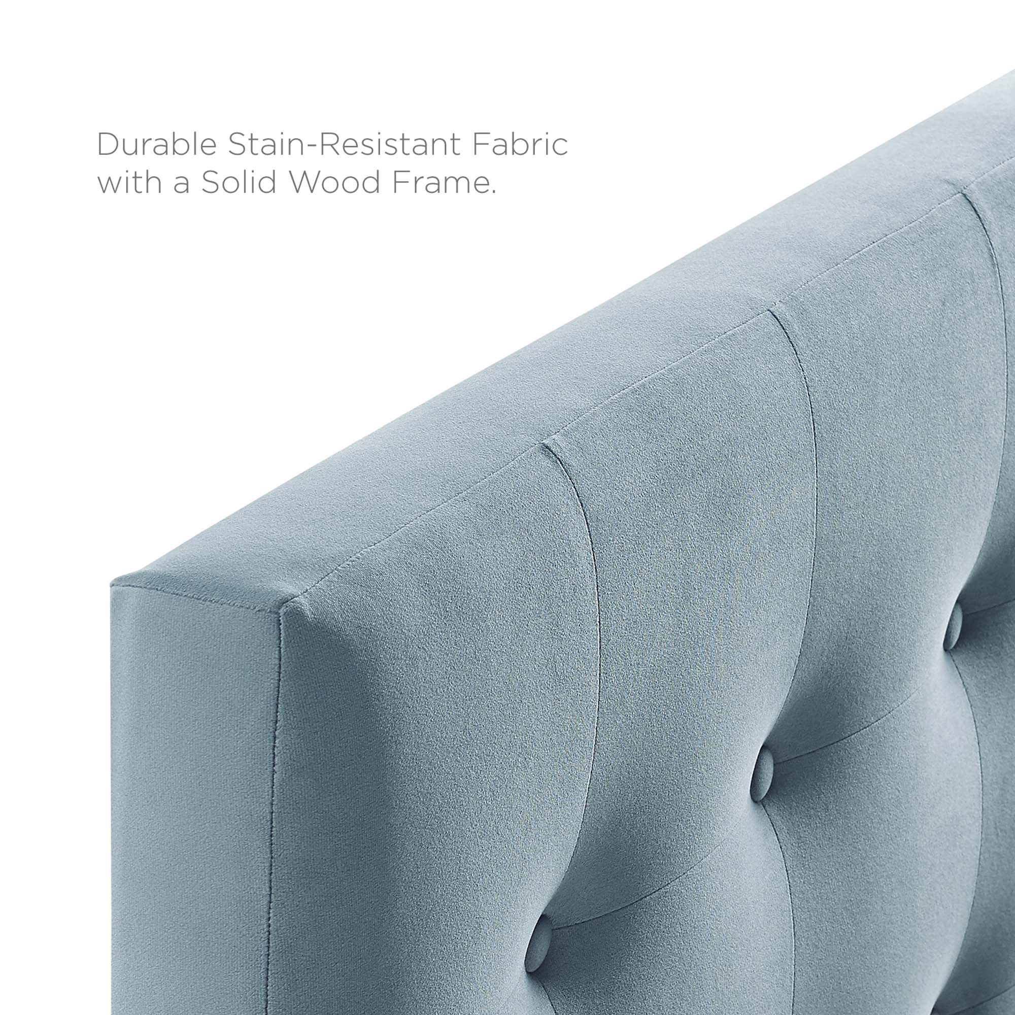 Emily Biscuit Tufted Performance Velvet King Headboard - Light Blue