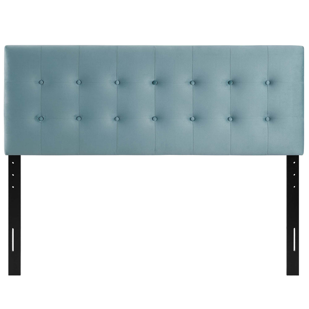 Emily Biscuit Tufted Performance Velvet King Headboard - Light Blue