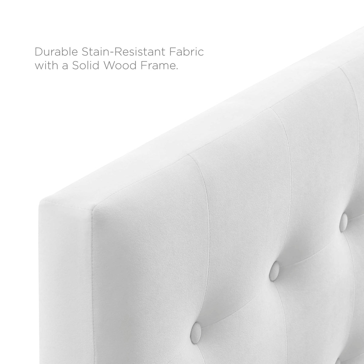 Emily Biscuit Tufted Performance Velvet King Headboard - White