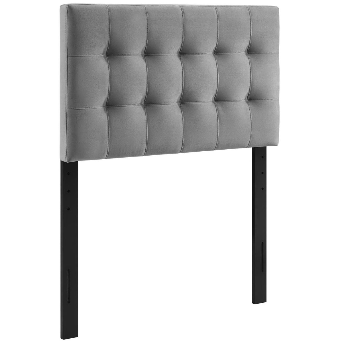 Lily Biscuit Tufted Performance Velvet Twin Headboard - Gray