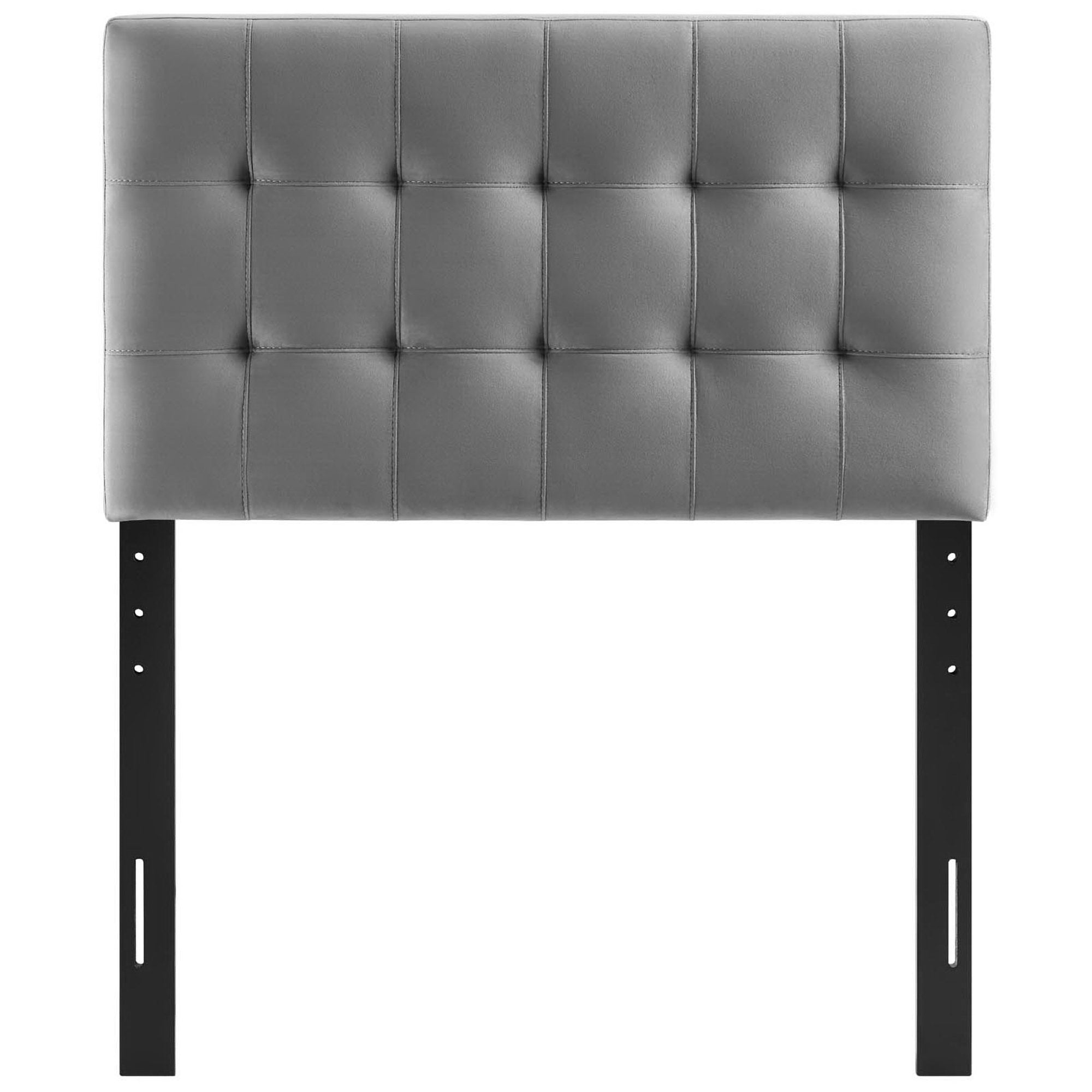 Lily Biscuit Tufted Performance Velvet Twin Headboard - Gray
