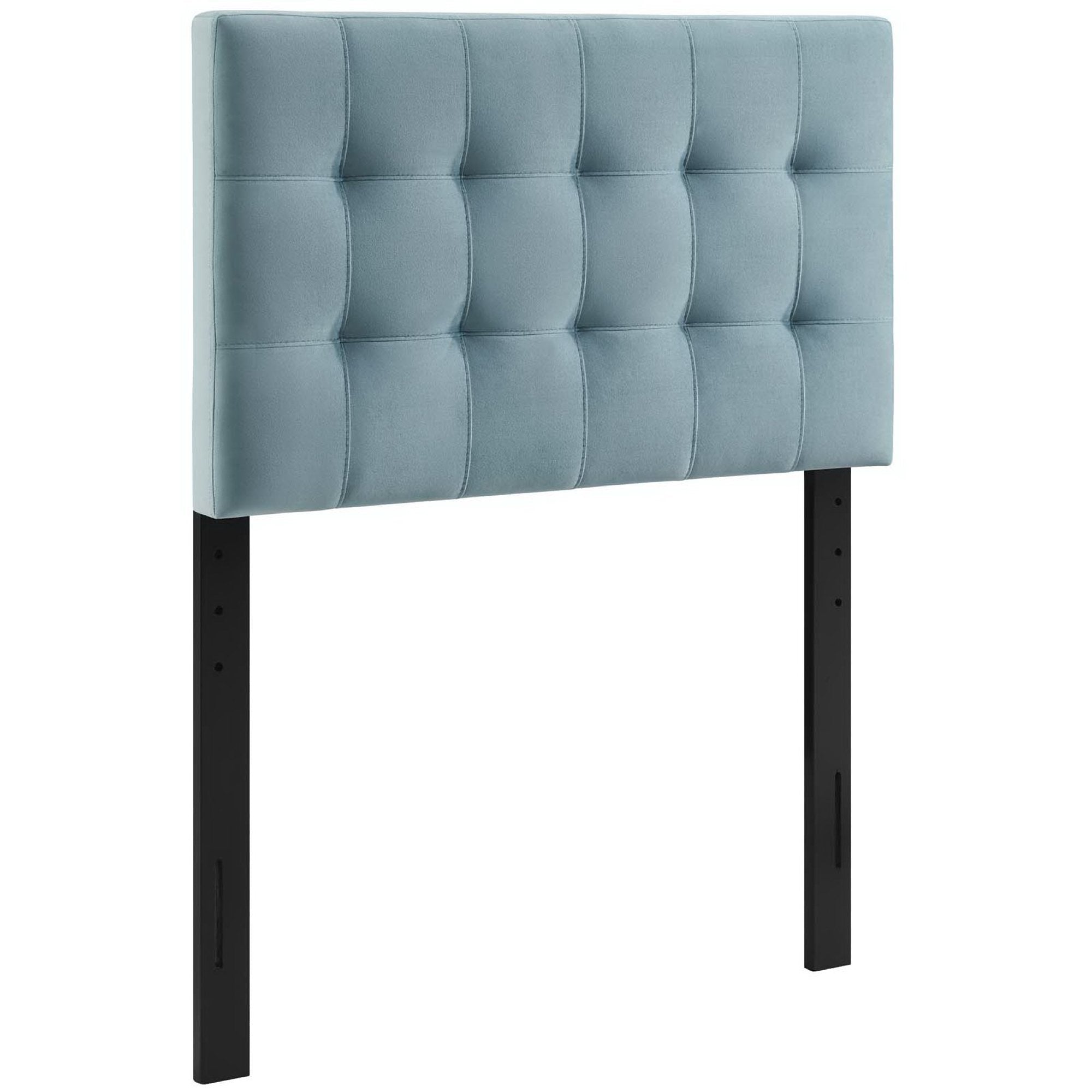 Lily Biscuit Tufted Performance Velvet Twin Headboard - Light Blue