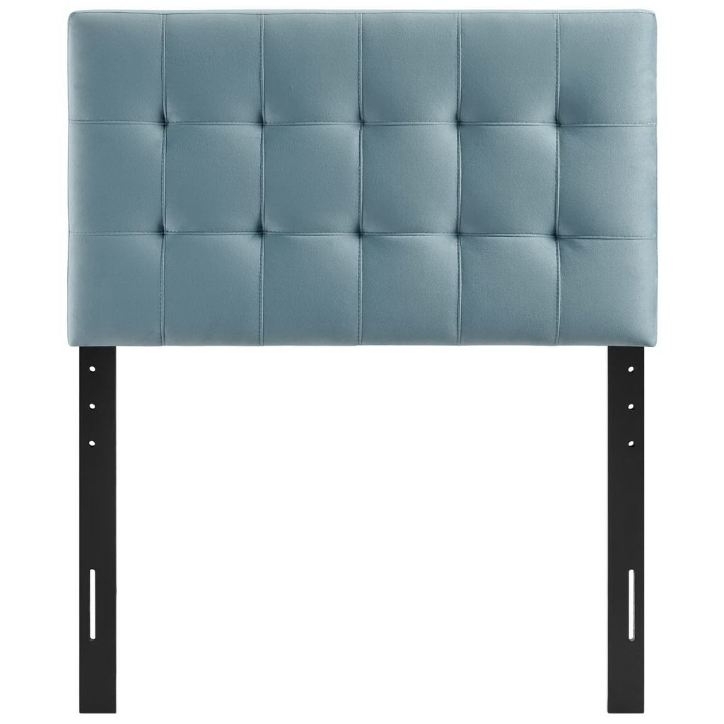 Lily Biscuit Tufted Performance Velvet Twin Headboard - Light Blue
