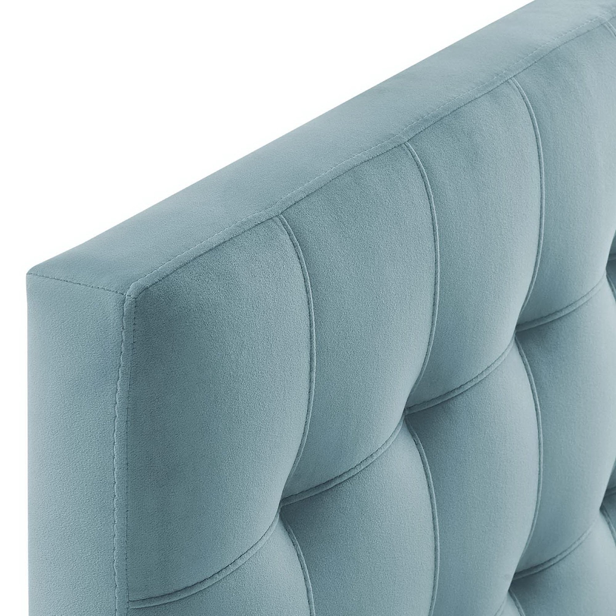 Lily Biscuit Tufted Performance Velvet Twin Headboard - Light Blue