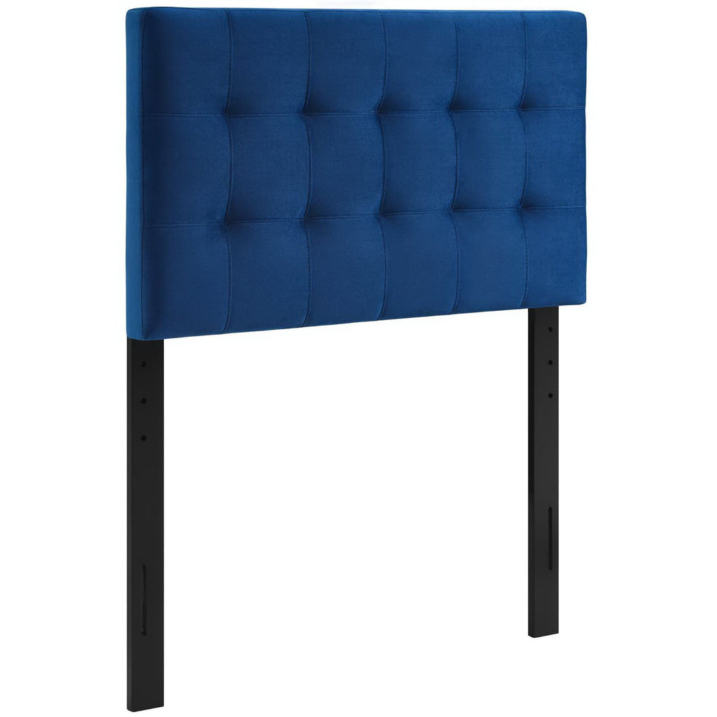 Lily Biscuit Tufted Performance Velvet Twin Headboard - Navy