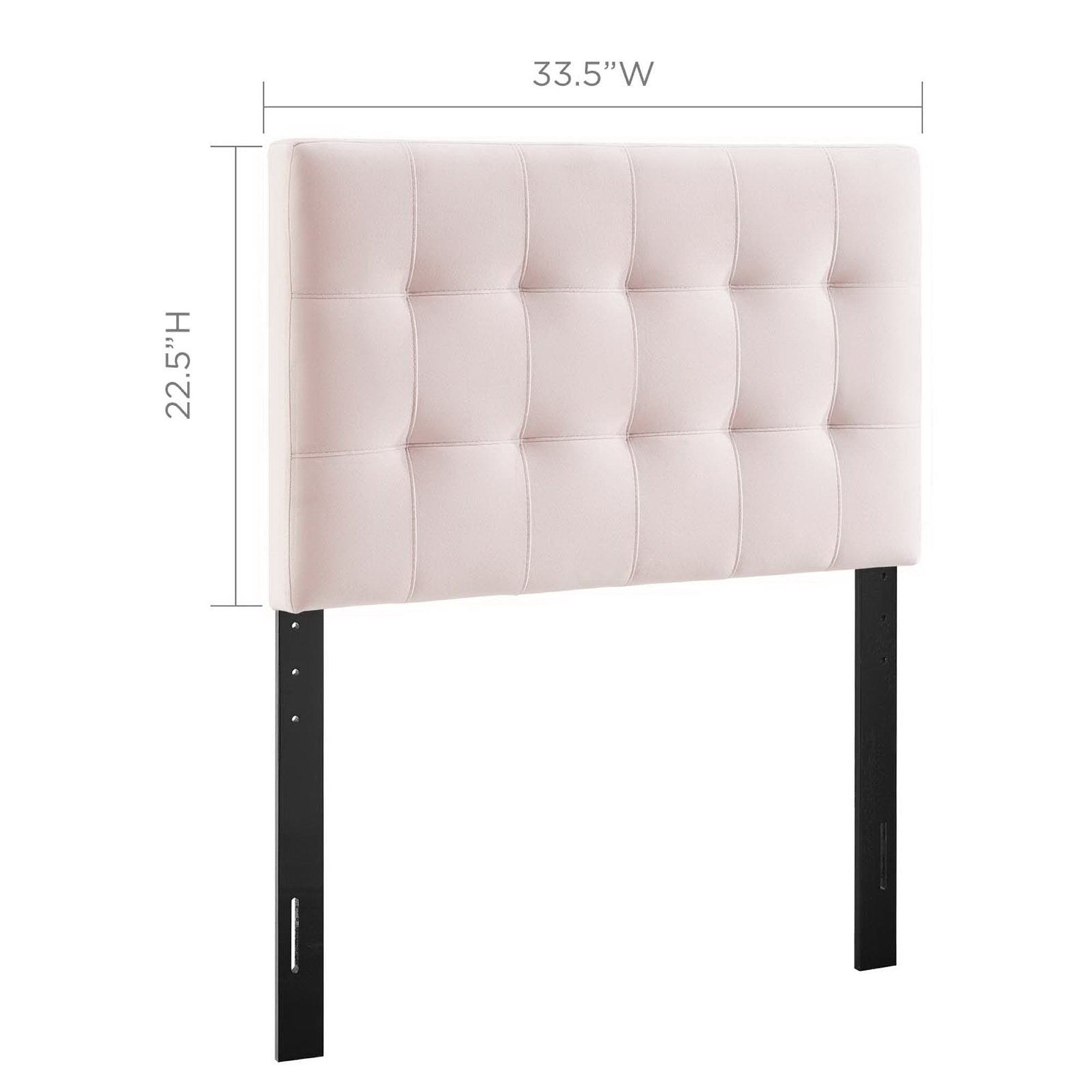Lily Biscuit Tufted Performance Velvet Twin Headboard - Pink