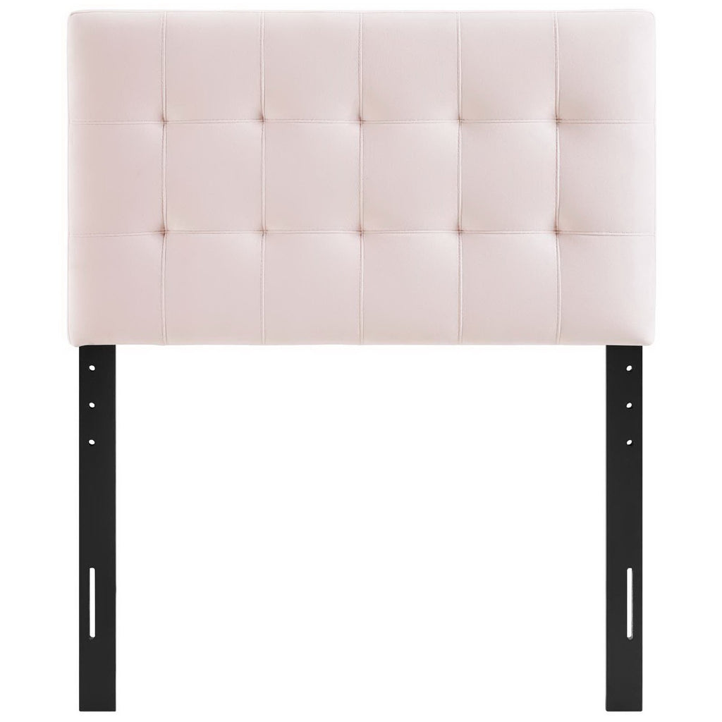 Lily Biscuit Tufted Performance Velvet Twin Headboard - Pink
