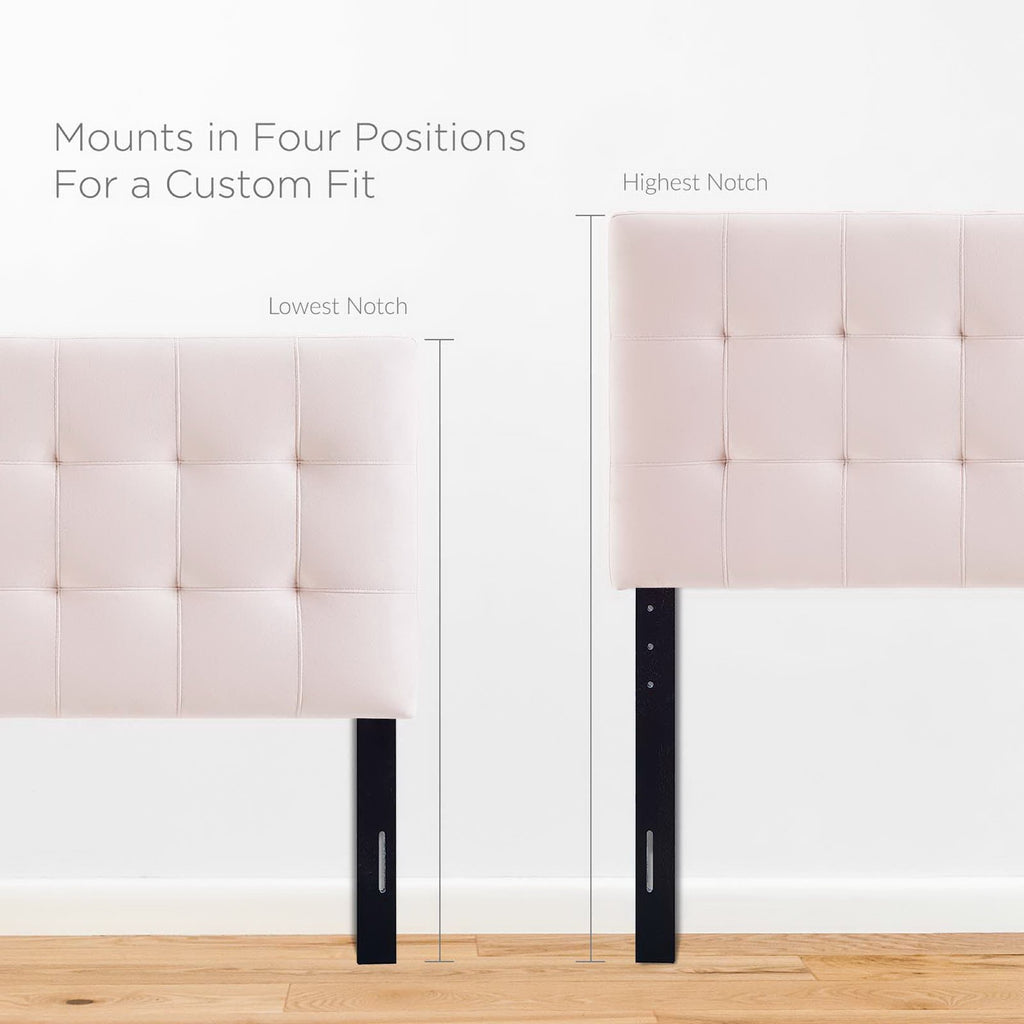 Lily Biscuit Tufted Performance Velvet Twin Headboard - Pink