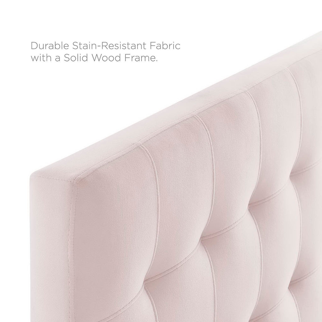 Lily Biscuit Tufted Performance Velvet Twin Headboard - Pink