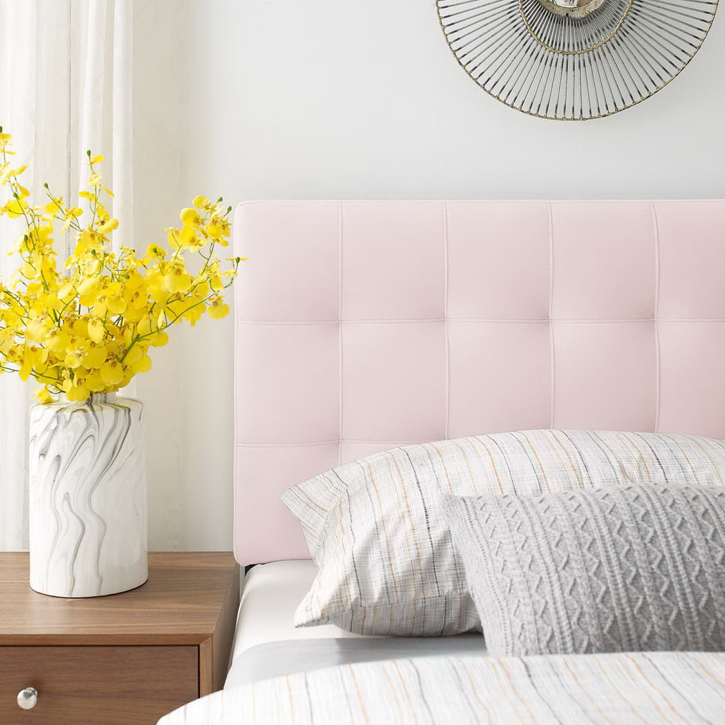 Lily Biscuit Tufted Performance Velvet Twin Headboard - Pink