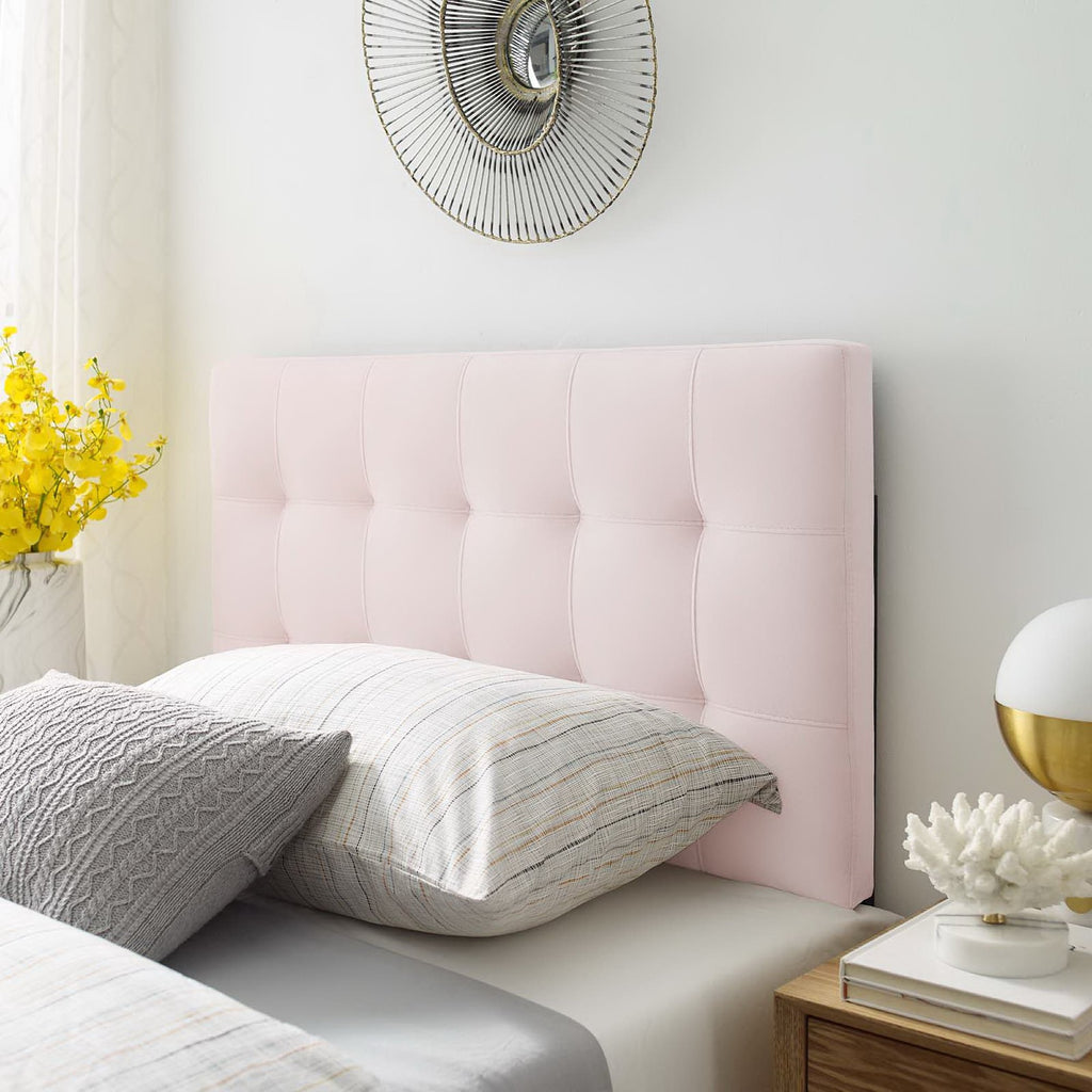 Lily Biscuit Tufted Performance Velvet Twin Headboard - Pink