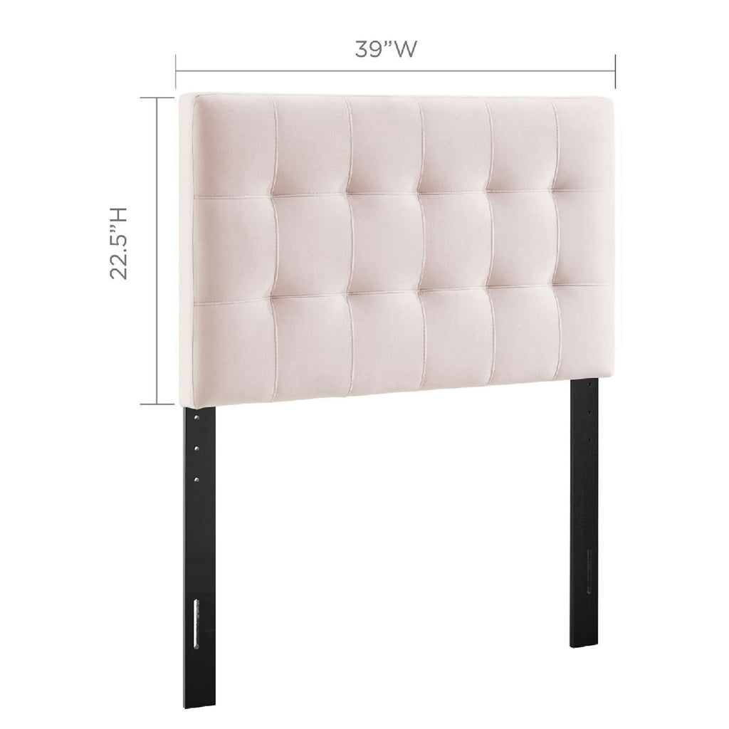 Lily Biscuit Tufted Performance Velvet Twin Headboard - Pink