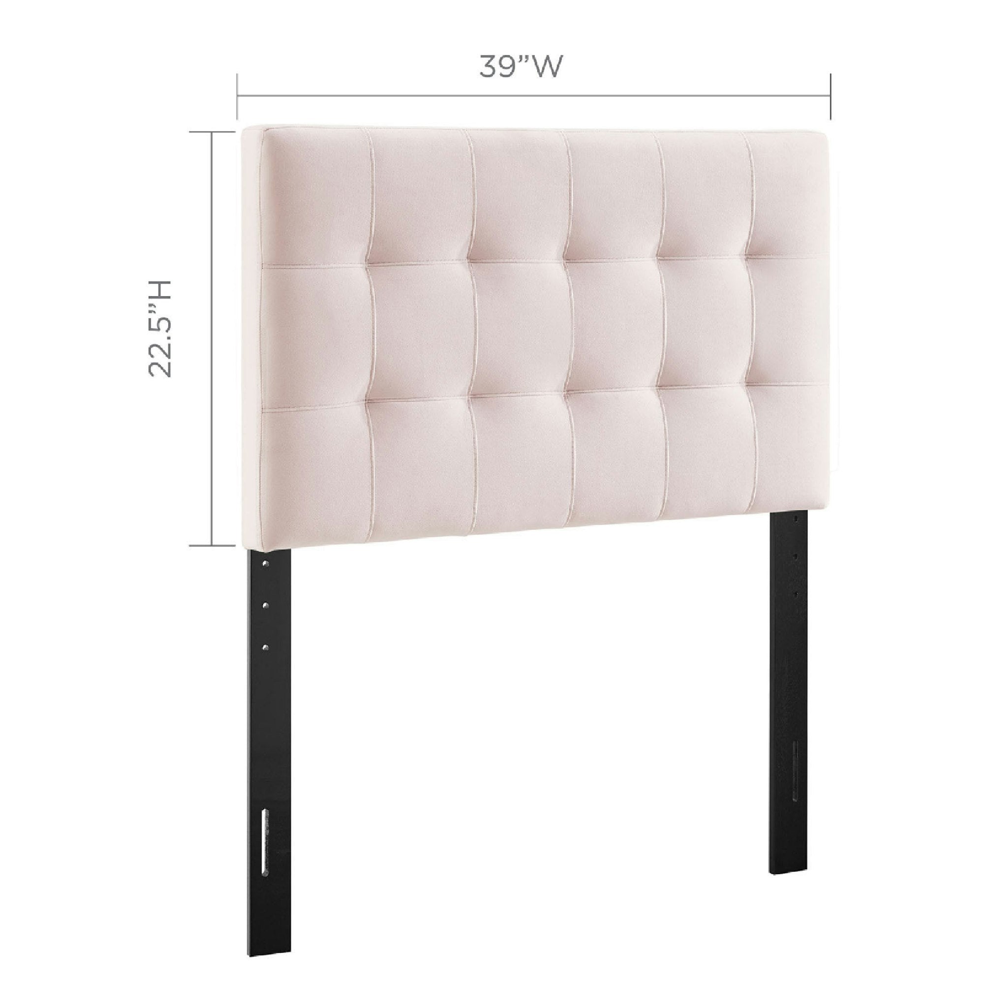 Lily Biscuit Tufted Performance Velvet Twin Headboard - Pink