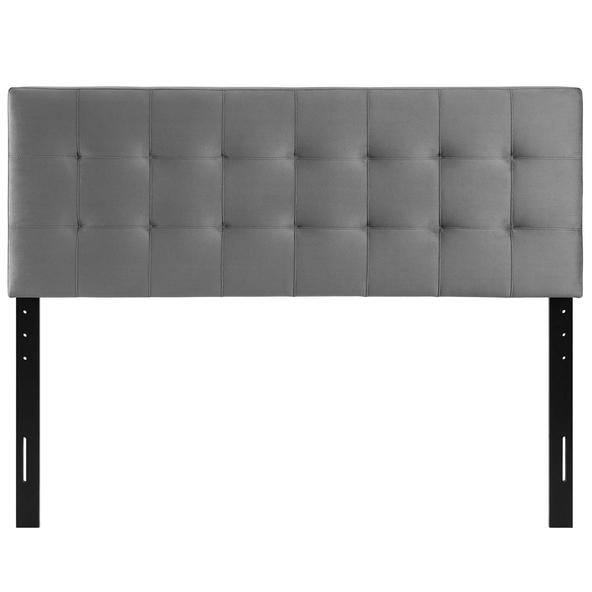 Lily Biscuit Tufted Performance Velvet Full Headboard - Gray