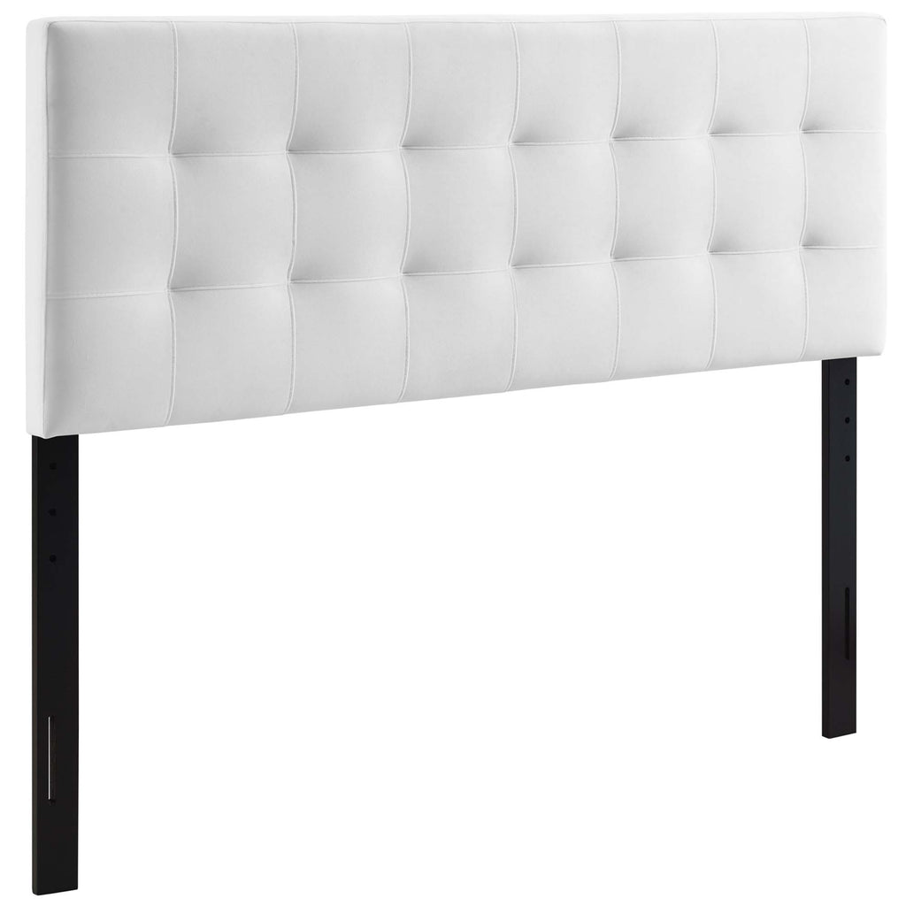 Lily Biscuit Tufted Performance Velvet Full Headboard - White
