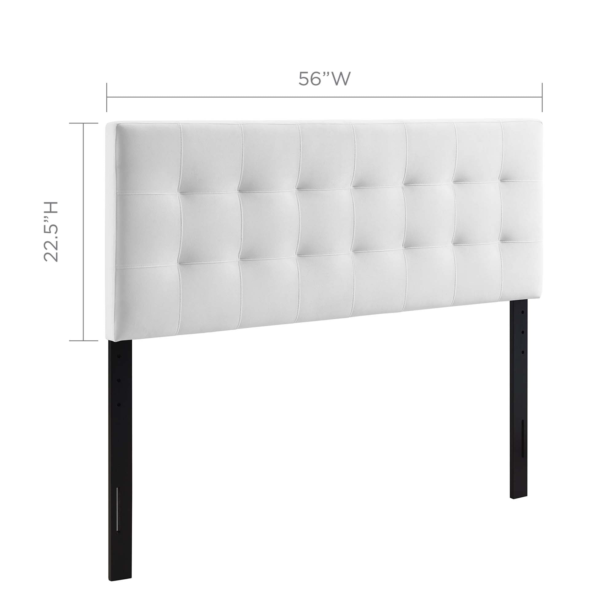 Lily Biscuit Tufted Performance Velvet Full Headboard - White