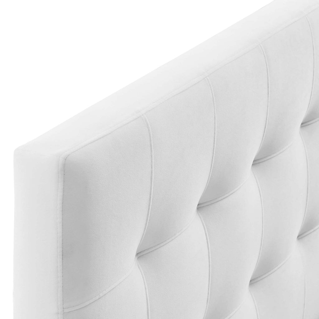 Lily Biscuit Tufted Performance Velvet Full Headboard - White
