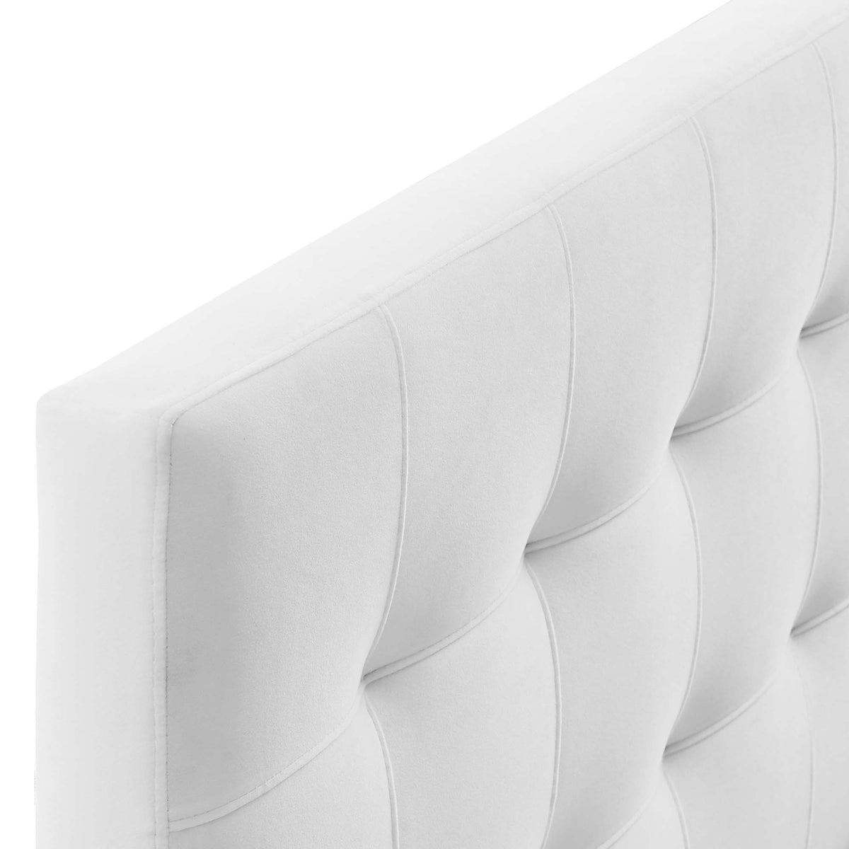 Lily Biscuit Tufted Performance Velvet Full Headboard - White