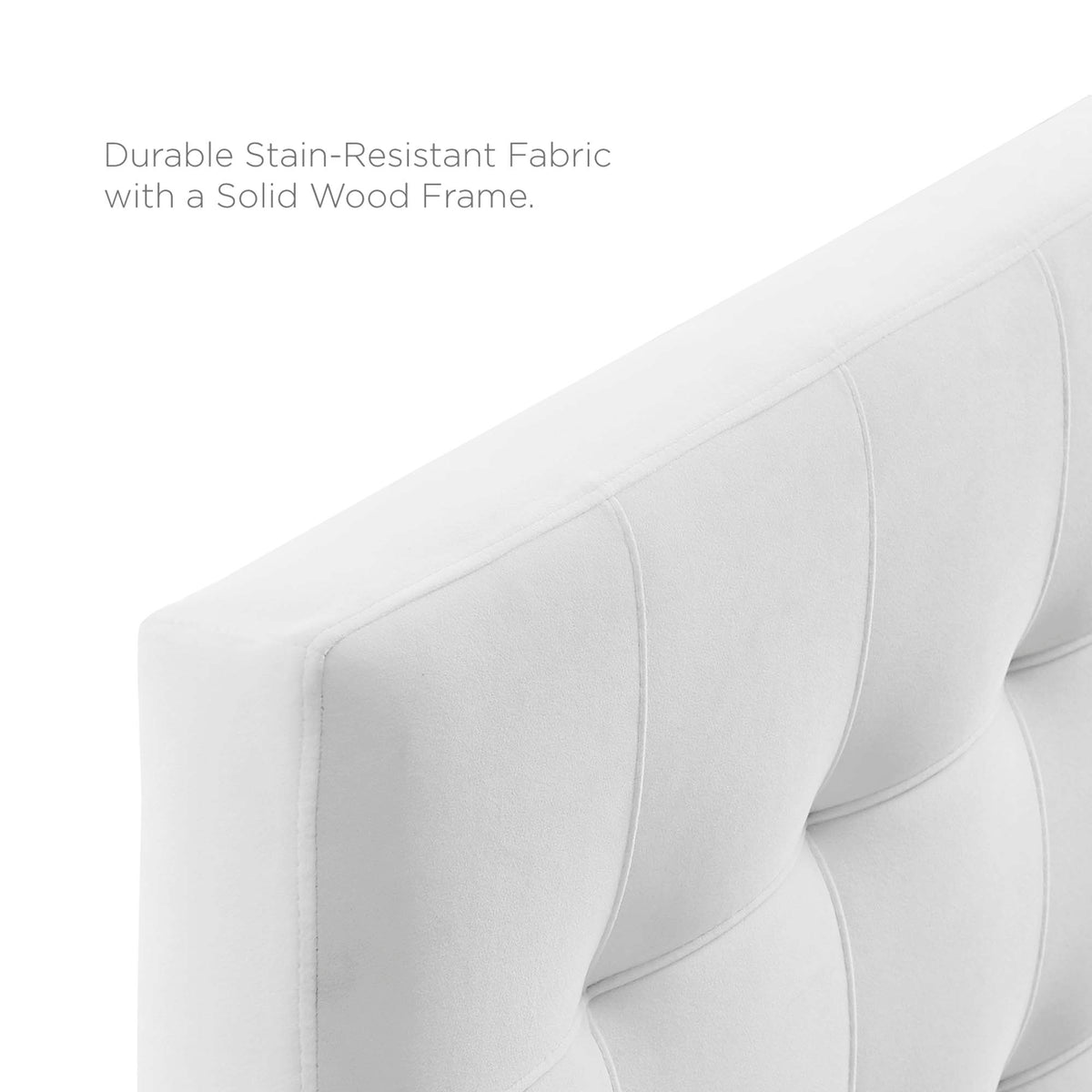 Lily Biscuit Tufted Performance Velvet Full Headboard - White