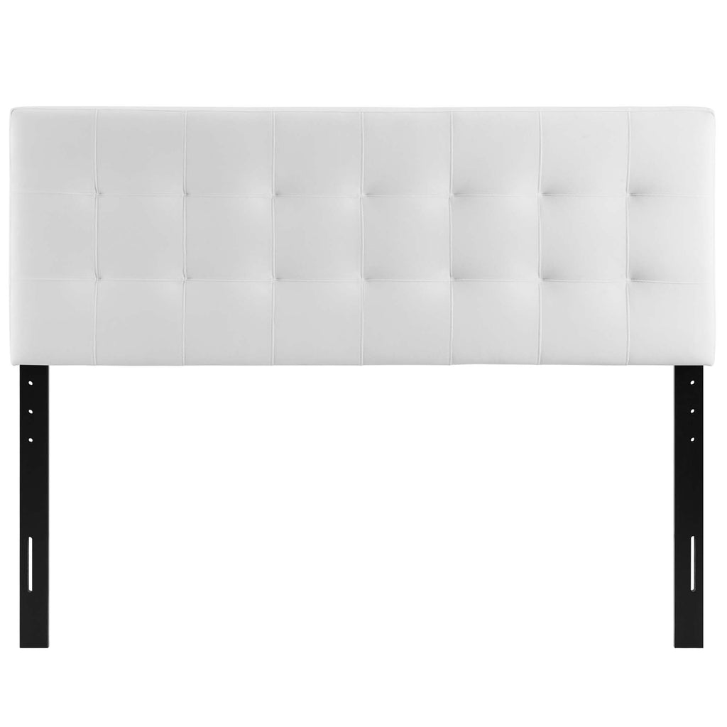 Lily Biscuit Tufted Performance Velvet Full Headboard - White