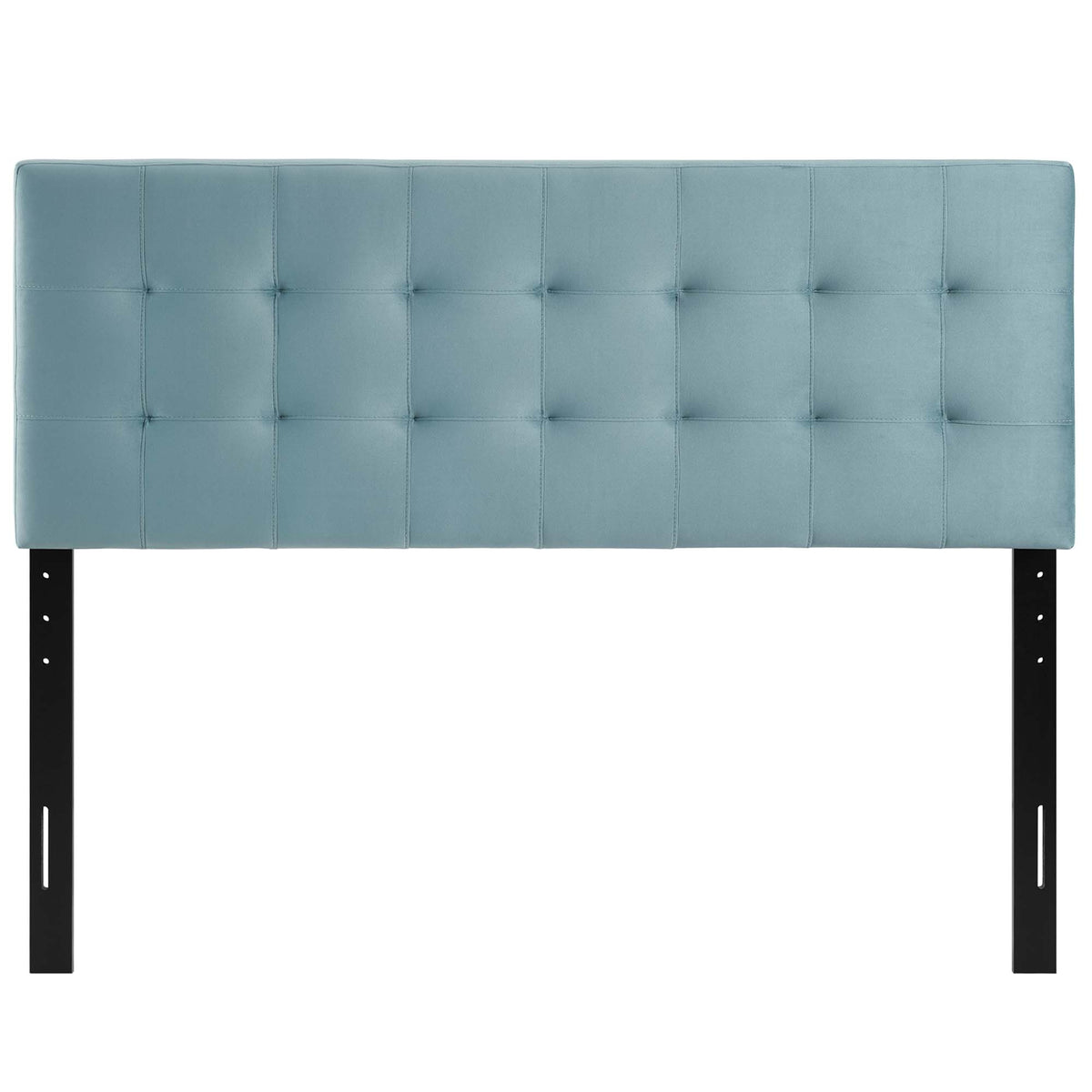 Lily Biscuit Tufted Performance Velvet Queen Headboard - Light Blue