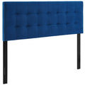 Lily Biscuit Tufted Performance Velvet Queen Headboard - Navy
