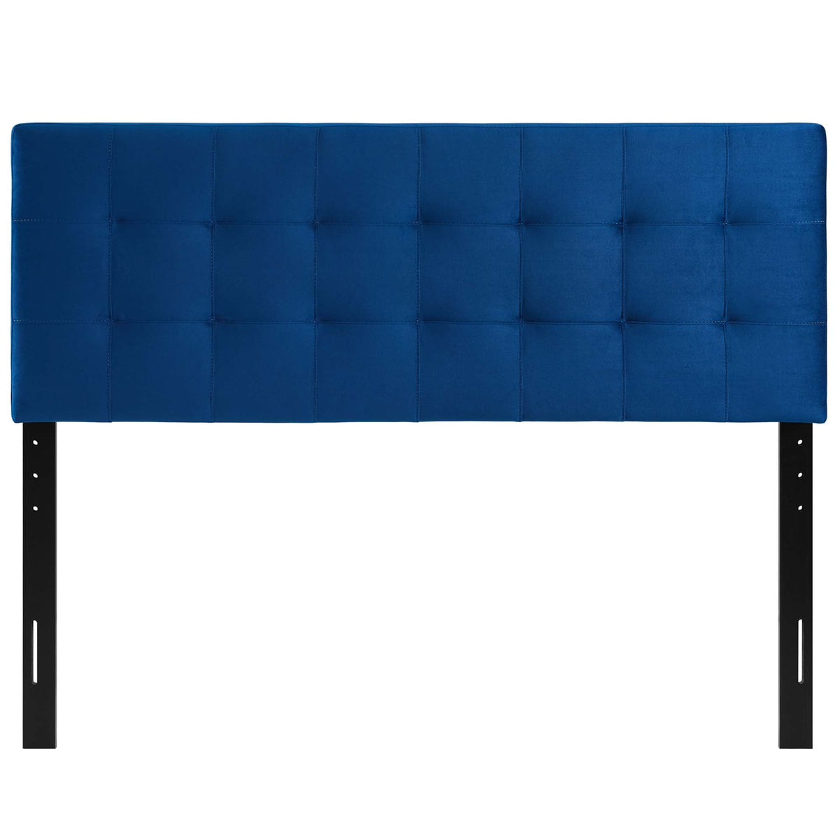 Lily Biscuit Tufted Performance Velvet Queen Headboard - Navy