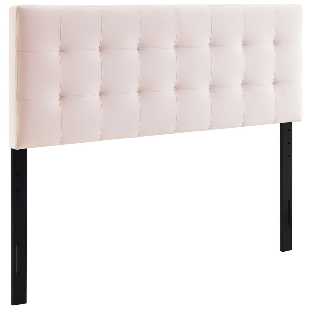 Lily Biscuit Tufted Performance Velvet Queen Headboard - Pink