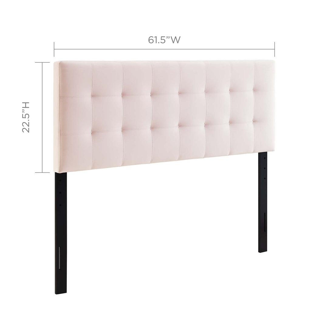 Lily Biscuit Tufted Performance Velvet Queen Headboard - Pink