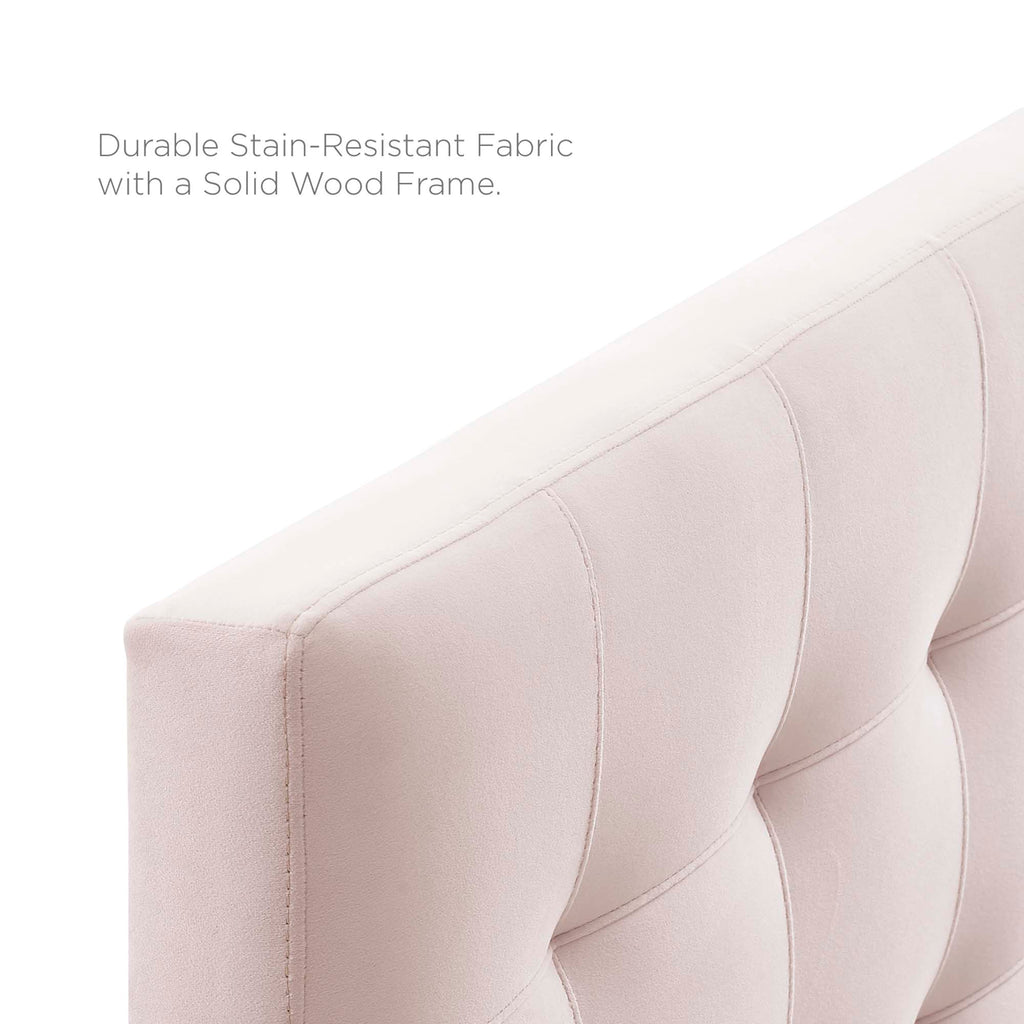 Lily Biscuit Tufted Performance Velvet Queen Headboard - Pink
