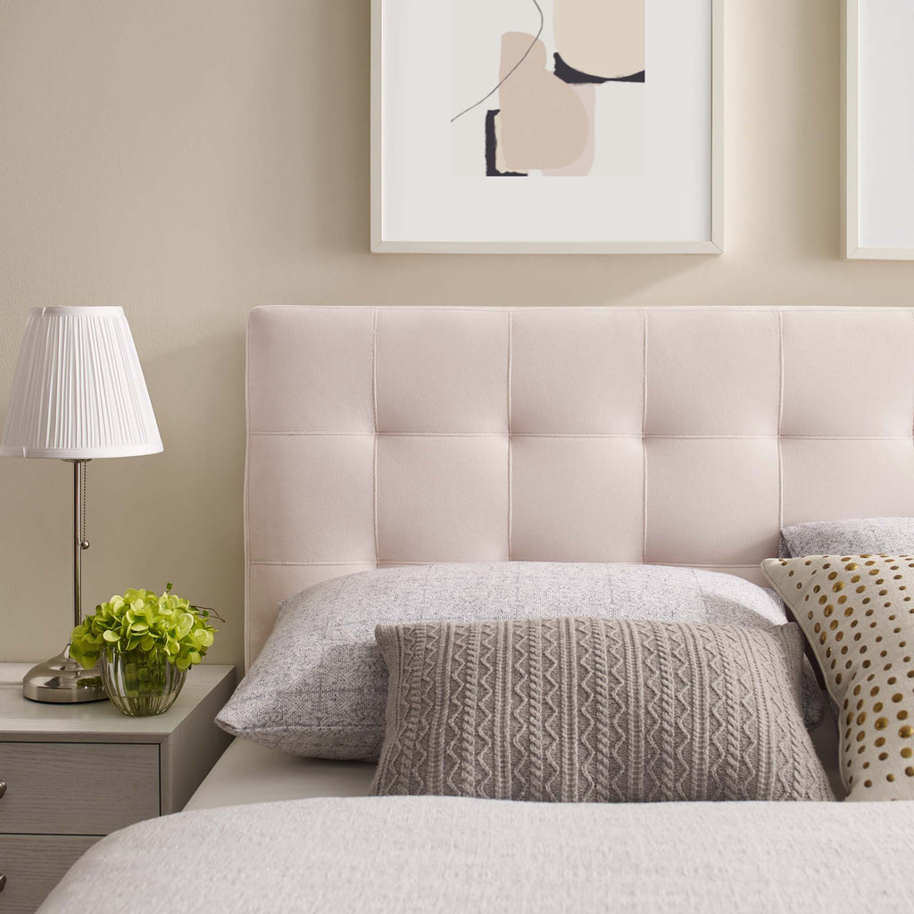 Lily Biscuit Tufted Performance Velvet Queen Headboard - Pink