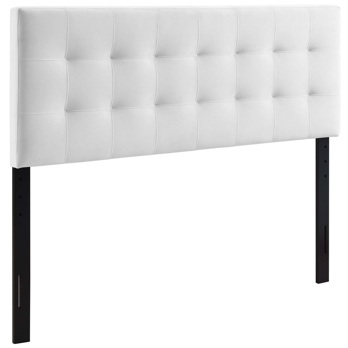 Lily Biscuit Tufted Performance Velvet Queen Headboard - White