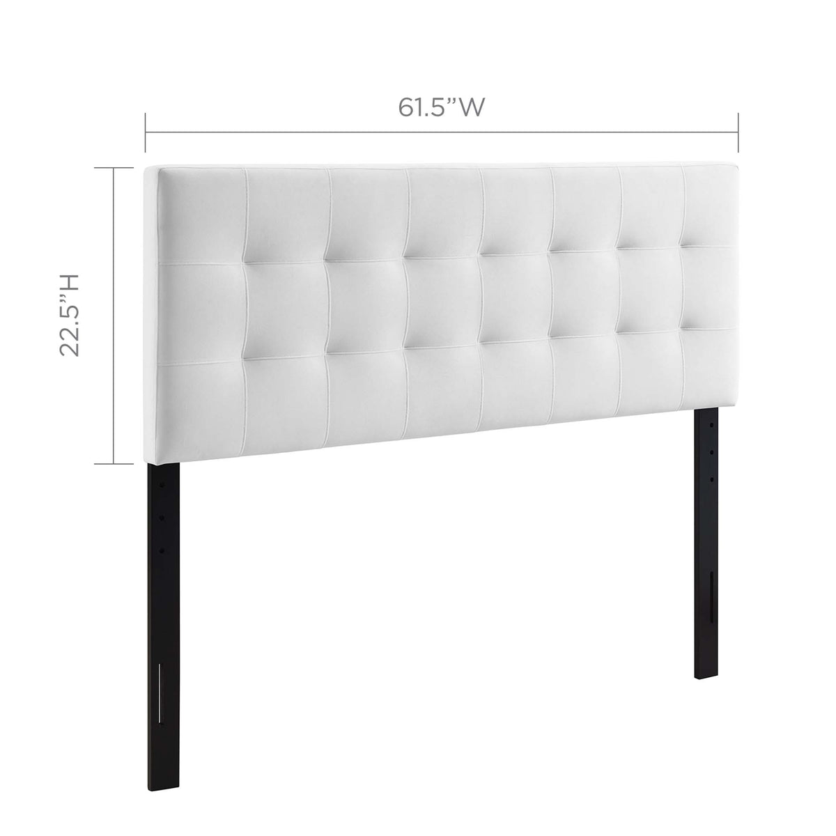 Lily Biscuit Tufted Performance Velvet Queen Headboard - White